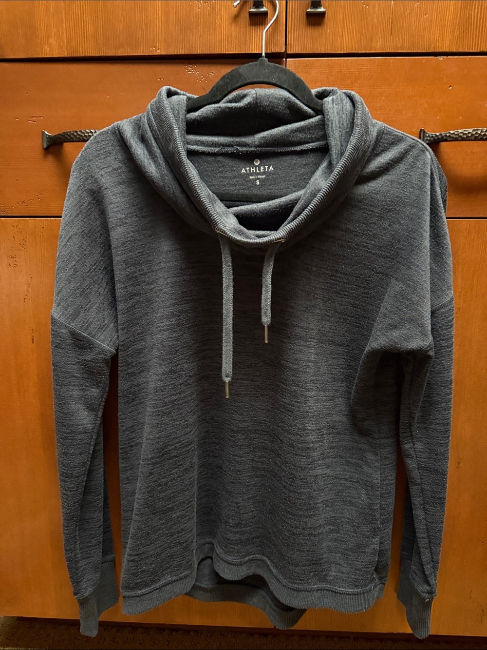 Athleta Charcoal Gray Cowl Neck Pullover